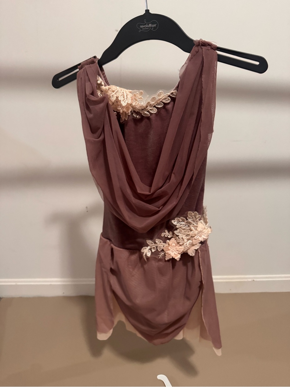 Girls Mauve Floral Dance Costume - Elegant Performance Dress